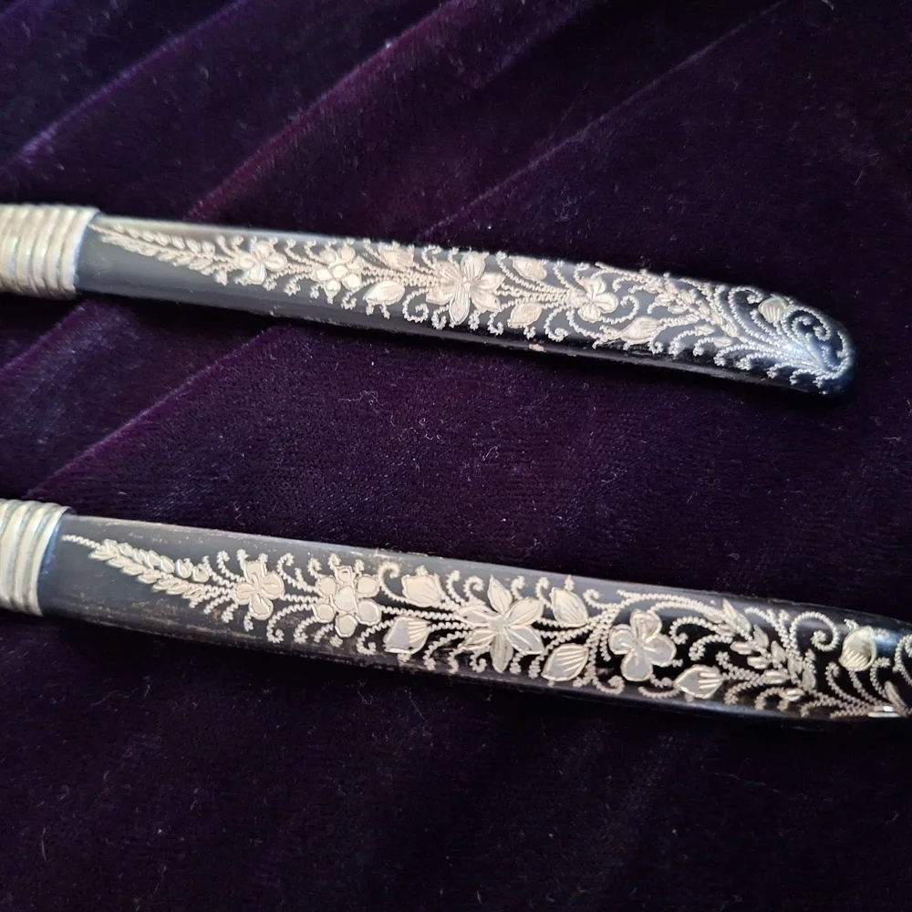 Silver and Black Serving Utensils